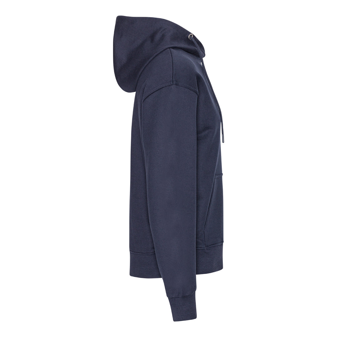 Blank Heavy Hooded Organic Hoodie Blue Navy Blå ST715