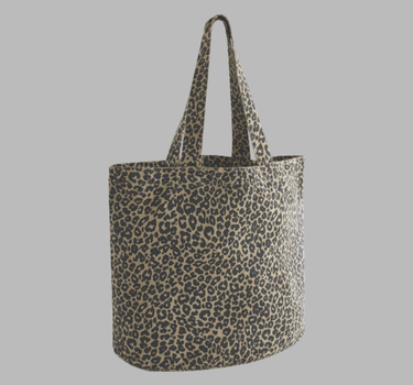 Westford Mill - Leopard Print Canvas Shopper - Skuldertaske / Shopper - WM335 - Med Eget Logo
