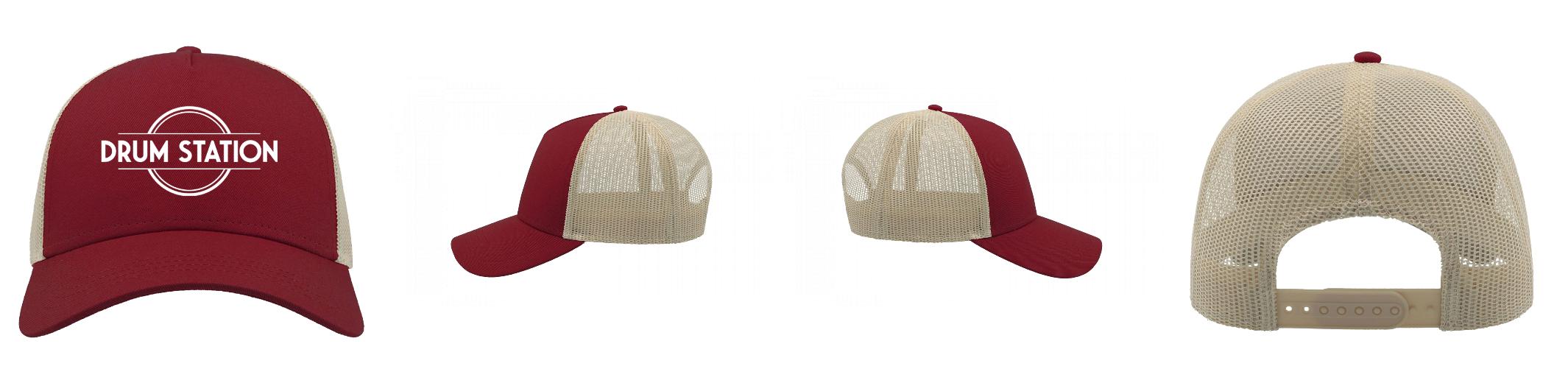 Atlantis - Rapper Cotton Cap - Trucker/Snapback - Burgundy/Stone