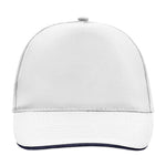 Myrtle Beach 5 Panel Promo Sandwich Cap Adjustable White Navy Hvid Blå MB6552