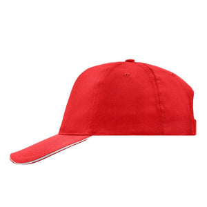 Myrtle Beach 5 Panel Promo Sandwich Cap Adjustable Red White Rød Hvid MB6552