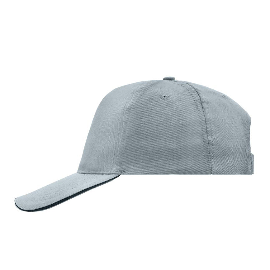 Myrtle Beach 5 Panel Promo Sandwich Cap Adjustable Light Grey Black Grå Sort MB6552