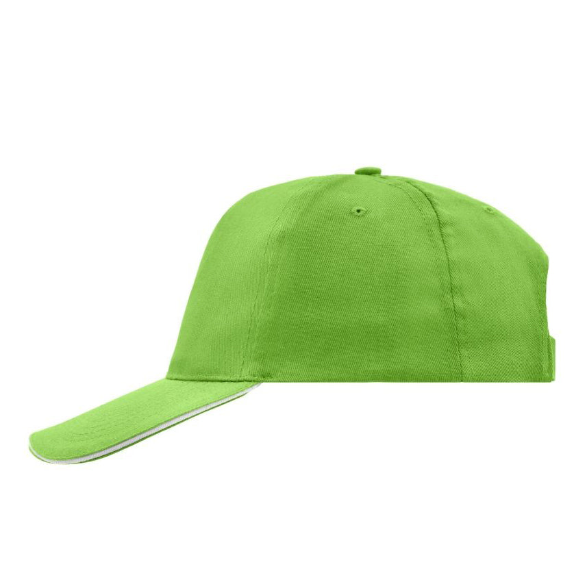 Myrtle Beach 5 Panel Promo Sandwich Cap Adjustable Lime Green White Grøn Hvid MB6552