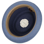 Stetson Licano Toyo Pork Pie Straw Hat Blue Blå 1698509-23 