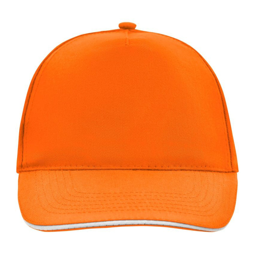 Myrtle Beach 5 Panel Promo Sandwich Cap Adjustable Orange White Hvid MB6552