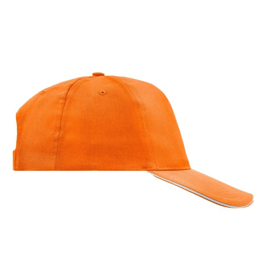 Myrtle Beach 5 Panel Promo Sandwich Cap Adjustable Orange White Hvid MB6552