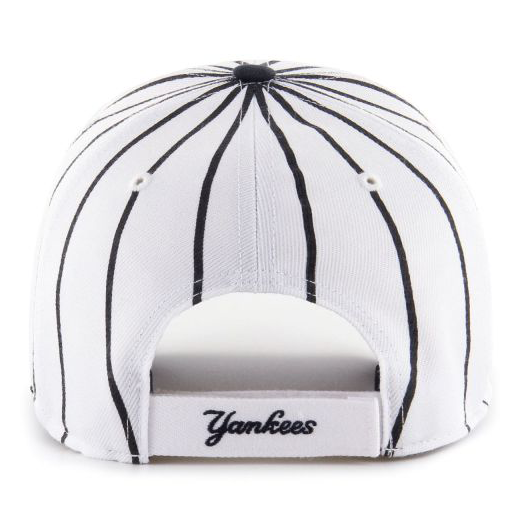 47 Brand MLB NY Yankees MVP Bird Cage Adjustable White Black Pinstripe Hvid Sort B-BDCG17WBV-WHG