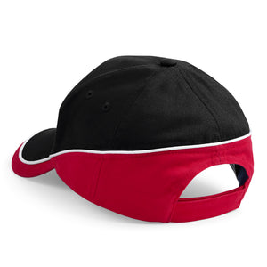 Beechfield Teamwear Competetion Cap Adjustable Black Classic Red Sort Hvid Rød CB171