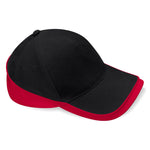 Beechfield Teamwear Competetion Cap Adjustable Black Classic Red Sort Rød CB171