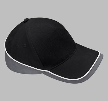 Beechfield Teamwear Competetion Cap Adjustable Black Graphite Grey White Sort Grå  Hvid CB171  