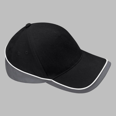 Beechfield Teamwear Competetion Cap Adjustable Black Graphite Grey White Sort Grå  Hvid CB171  