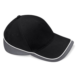 Beechfield Teamwear Competetion Cap Adjustable Black Graphite Grey White Sort Grå  Hvid CB171  