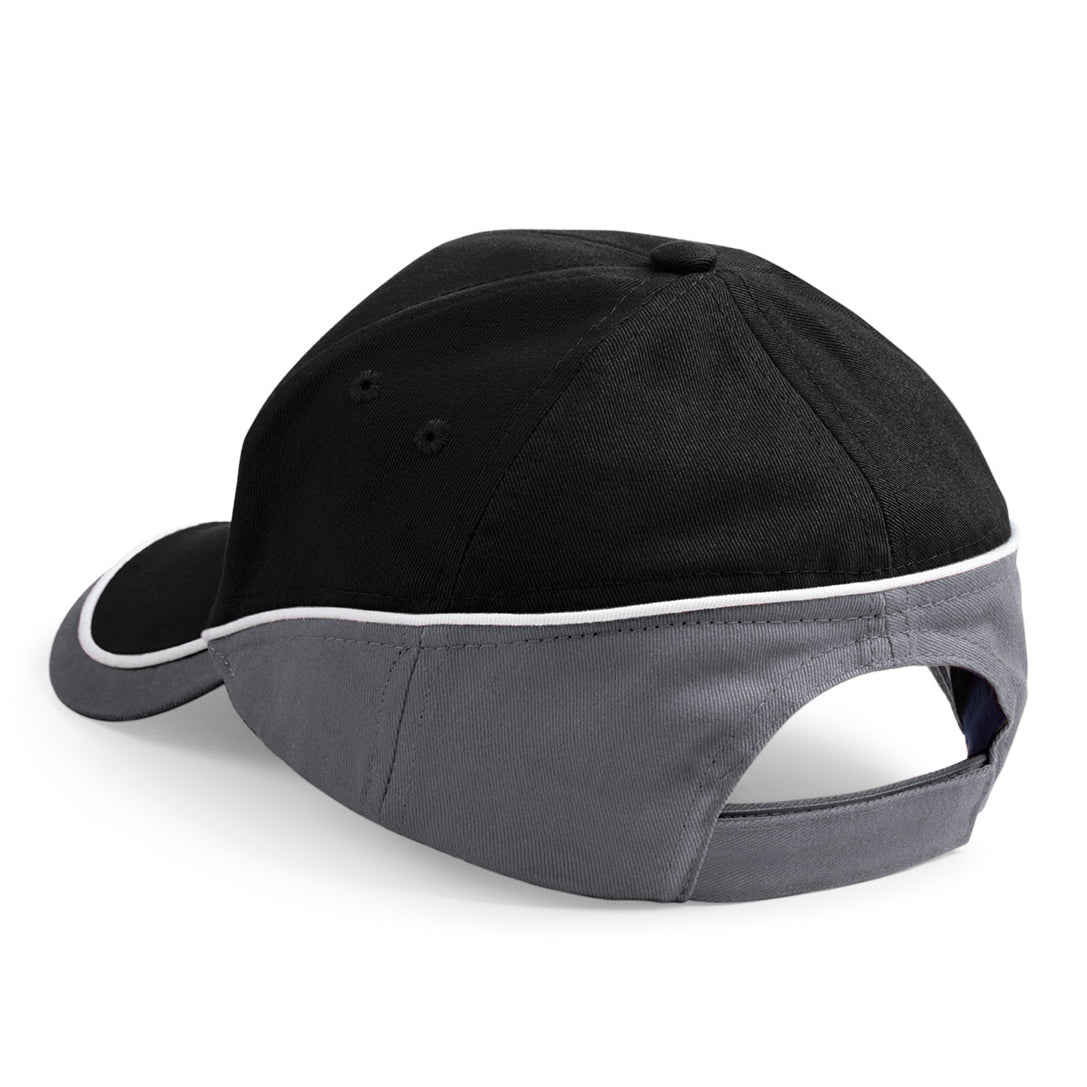 Beechfield Teamwear Competetion Cap Adjustable Black Graphite Grey White Sort Grå  Hvid  CB171  