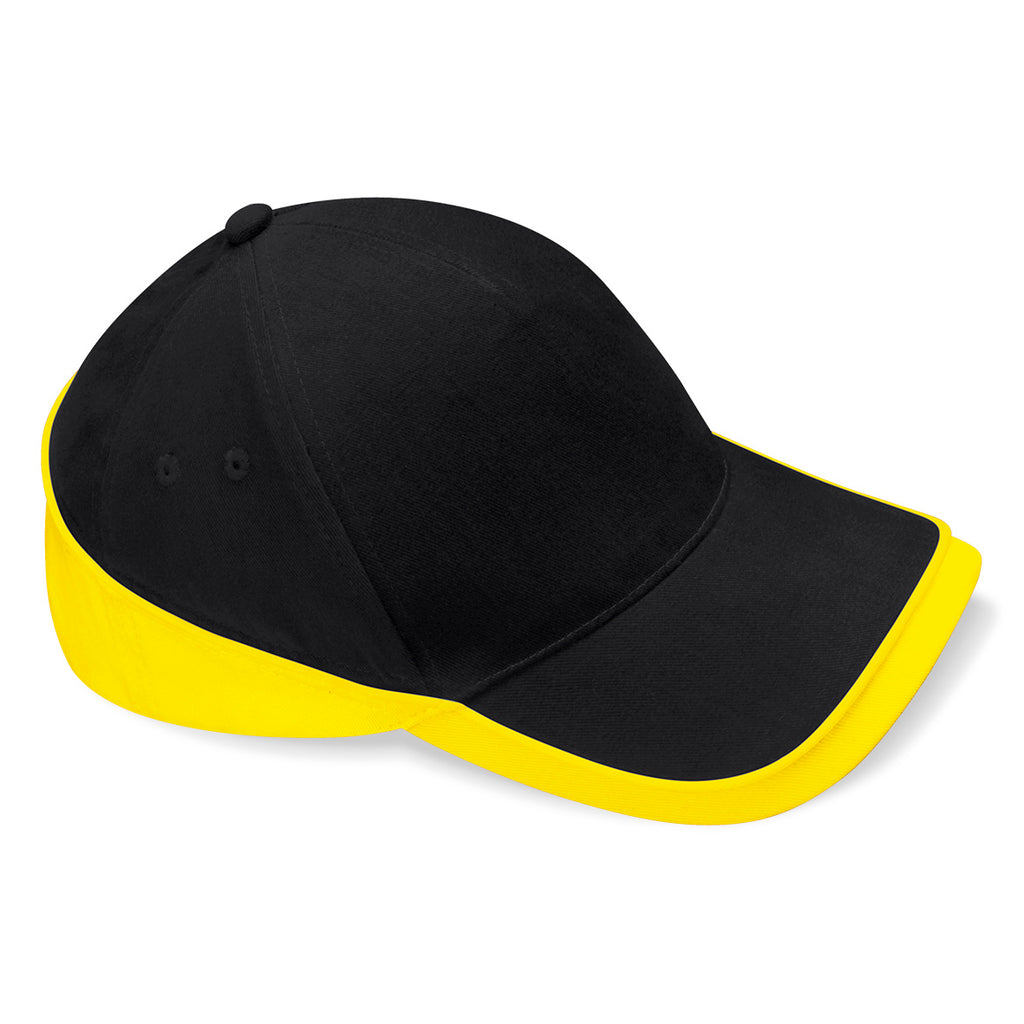 Beechfield Teamwear Competetion Cap Adjustable Black Yellow Sort Gul CB171