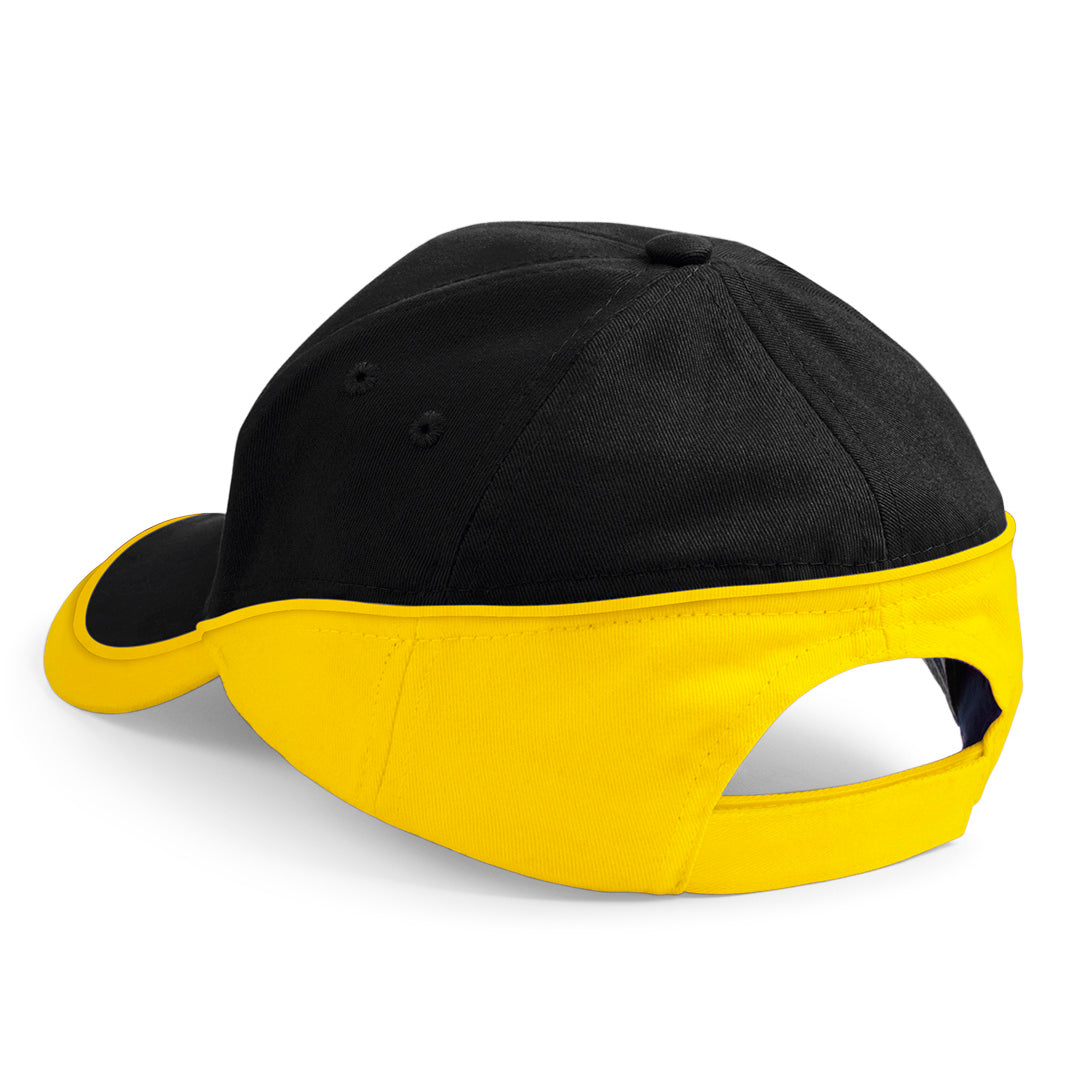 Beechfield Teamwear Competetion Cap Adjustable Black Yellow Sort Gul CB171