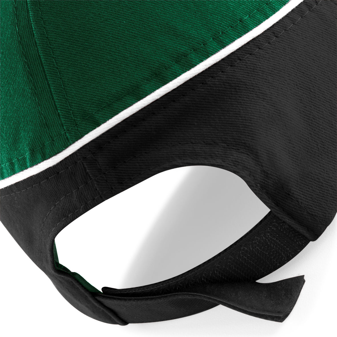 Beechfield Teamwear Competetion Cap Adjustable Bottle Green Black White Grøn Sort Hvid CB171 