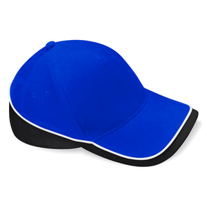 Beechfield Teamwear Competetion Cap Adjustable Bright Royal Black White Blå Sort Hvid CB171