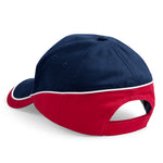 Beechfield Teamwear Competetion Cap Adjustable French Navy Classic Red White Rød Hvid CB171