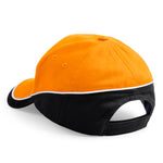 Beechfield Teamwear Competetion Cap Adjustable Orange Black White Sort Hvid CB171