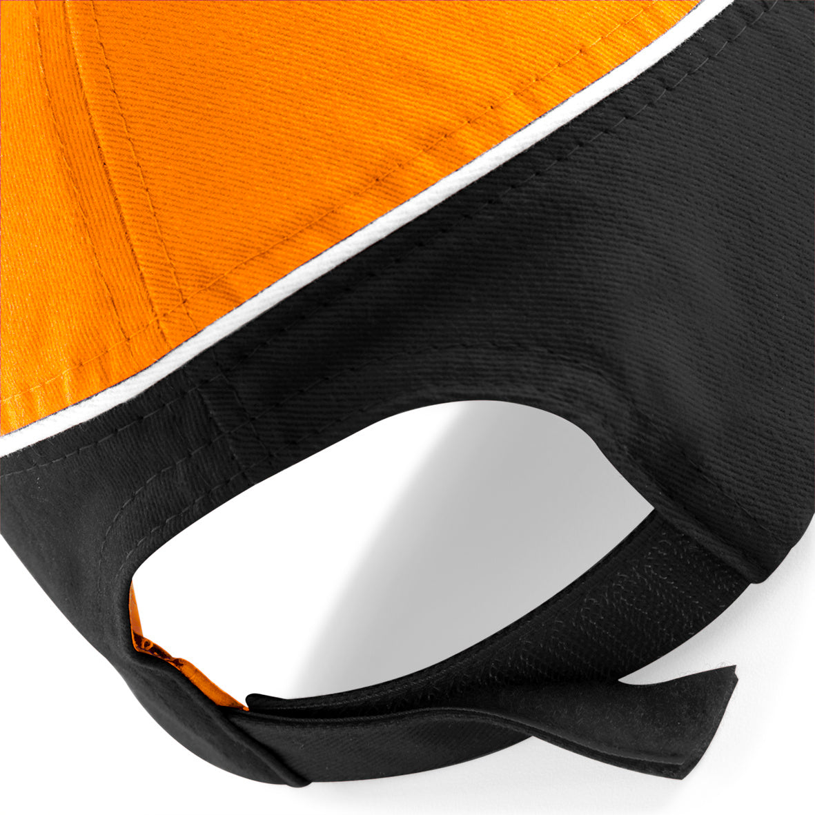 Beechfield Teamwear Competetion Cap Adjustable Orange Black White Sort Hvid CB171