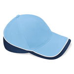 Beechfield Teamwear Competetion Cap Adjustable Sky Blue French Navy White Blå Hvid CB171