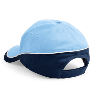 Beechfield Teamwear Competetion Cap Adjustable Sky Blue French Navy White Blå Hvid CB171