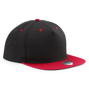 Beechfield 5 Panel Contrast Snapback Black Classic Red Sort Rød CB610C