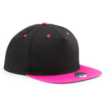 Beechfield 5 Panel Contrast Snapback Black Fuchsia Sort Lyserød CB610C