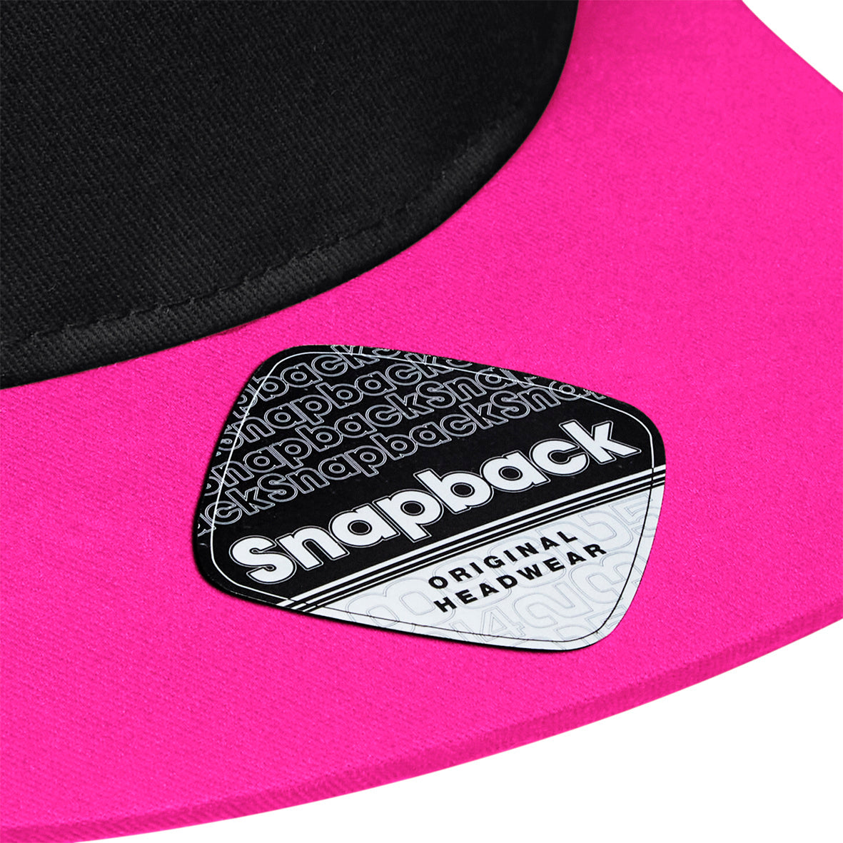 Beechfield 5 Panel Contrast Snapback Black Fuchsia Sort Lyserød CB610C