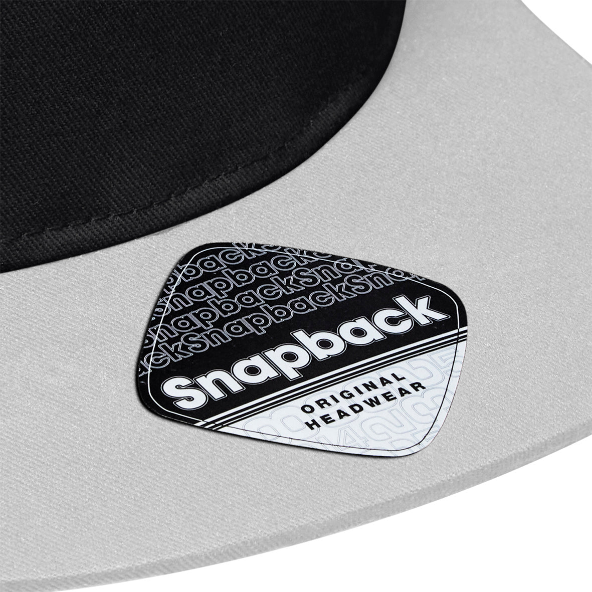 Beechfield 5 Panel Contrast Snapback Black Grey Sort Grå CB610C