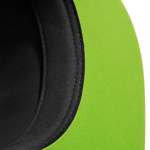 Beechfield 5 Panel Contrast Snapback Black Lime Green Sort Grøn CB610C