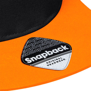 Beechfield 5 Panel Contrast Snapback Black Orange Sort CB610C