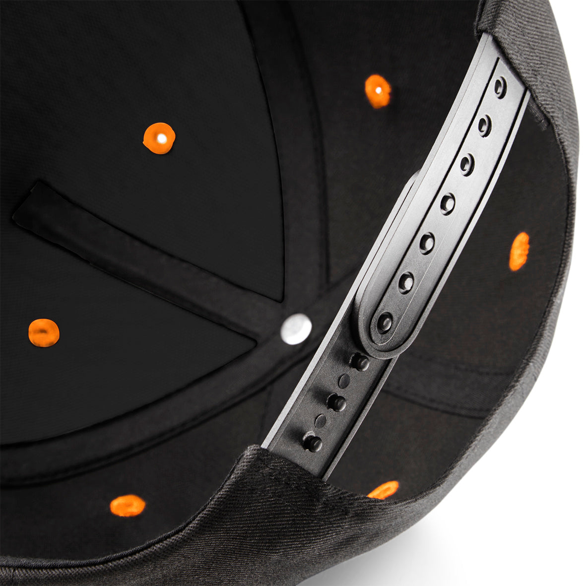 Beechfield 5 Panel Contrast Snapback Black Orange Sort CB610C