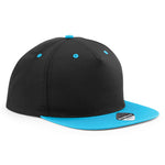 Beechfield 5 Panel Contrast Snapback Black Surf Blue Sort Blå CB610C