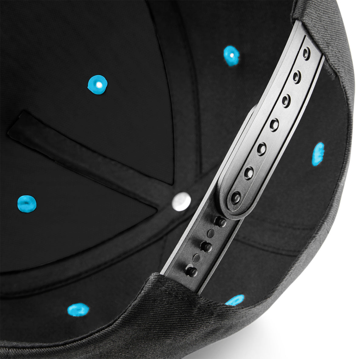 Beechfield 5 Panel Contrast Snapback Black Surf Blue Sort Blå CB610C