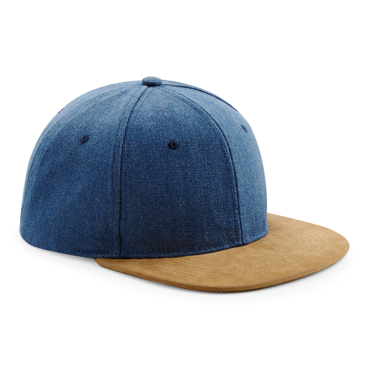 Beechfield Suede Peak Snapback Denim Blue Blå CB668