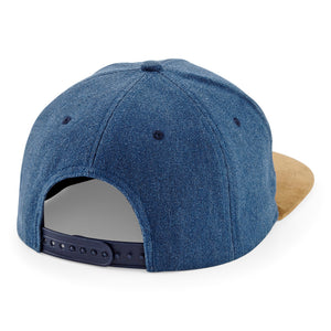 Beechfield Suede Peak Snapback Denim Blue Blå CB668