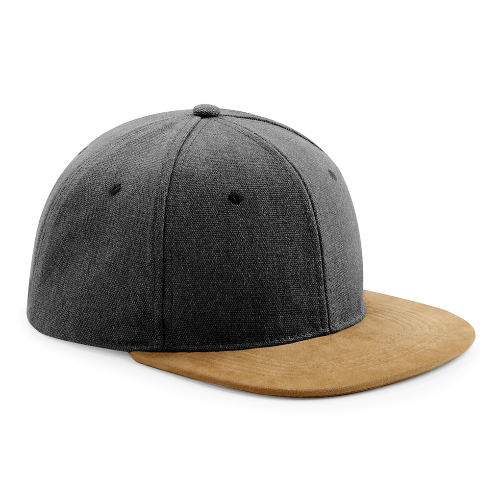 Beechfield Suede Peak Snapback Vintage Black Sort CB668