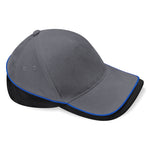 Beechfield Teamwear Competetion Cap Adjustable Graphite Grey Black Bright Royal Grå Sort Blå CB171