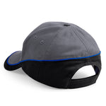 Beechfield Teamwear Competetion Cap Adjustable Graphite Grey Black Bright Royal Grå Sort Blå CB171