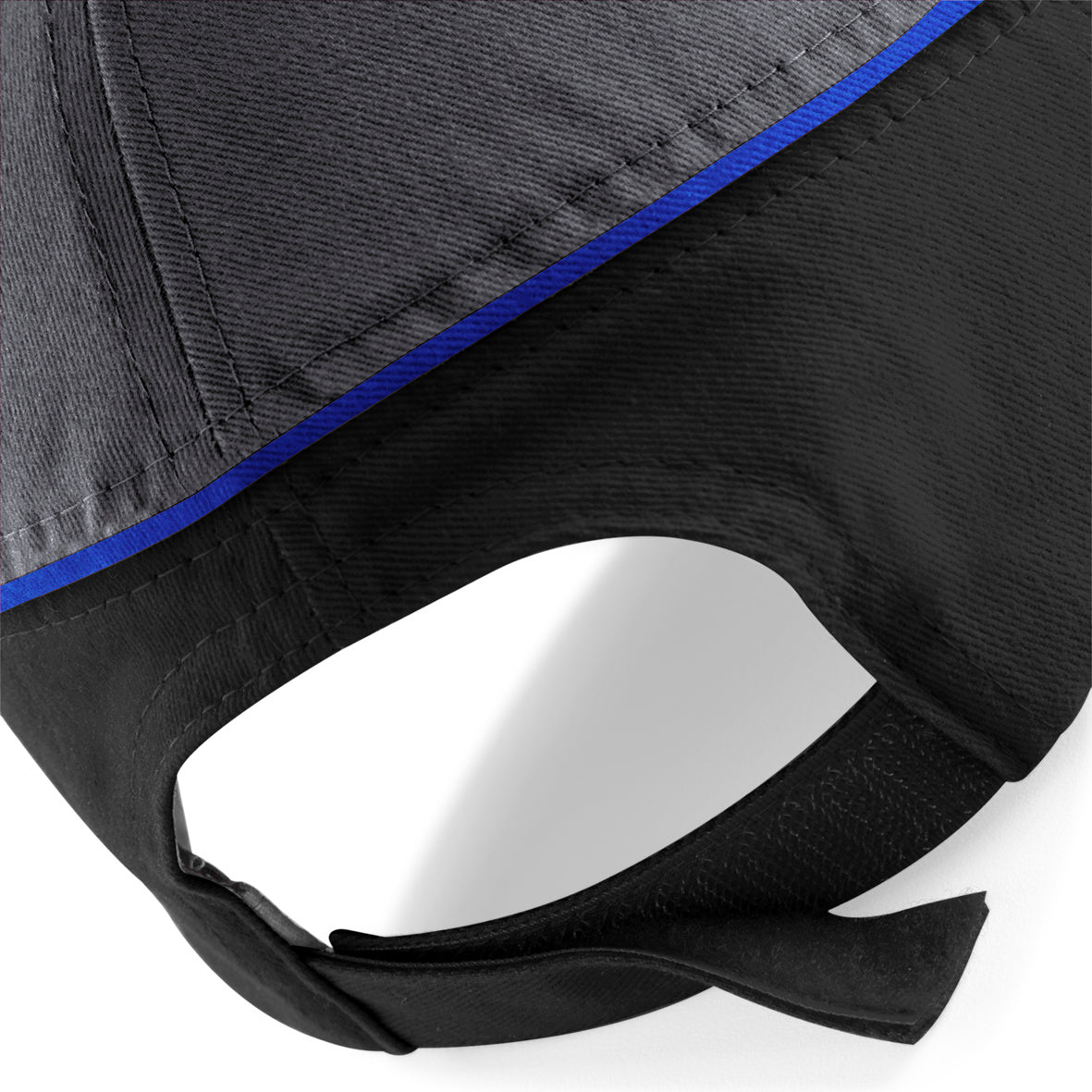 Beechfield Teamwear Competetion Cap Adjustable Graphite Grey Black Bright Royal Grå Sort Blå CB171