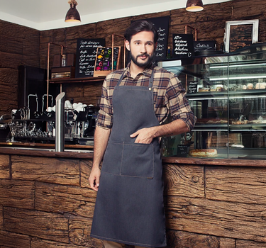 Karlowsky - Bib Apron Jeans-Style With Pocket - Forklæde