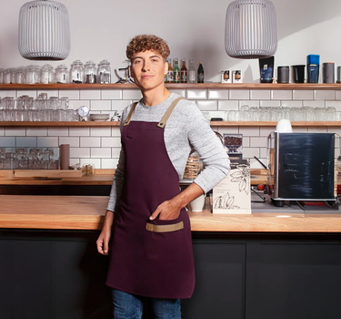 Karlowsky - Bib Apron Urban-Look With Cross Straps And Pocket - Forklæde