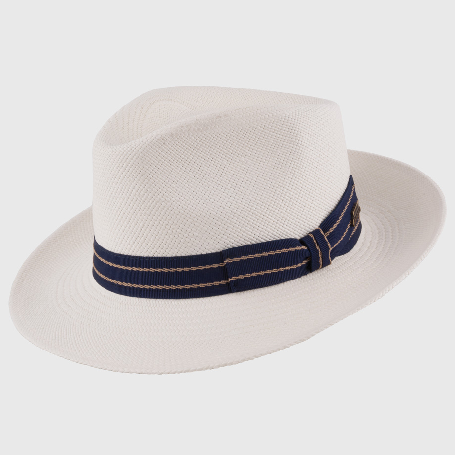 MJM Hats Blue Line Tino Panama Straw Hat Natural 01K85004020