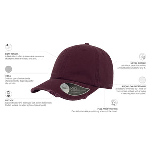 Atlantis Dad Hat Destroyed Adjustable Burgundy Rød AT664