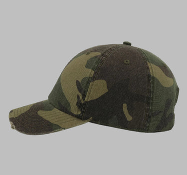 Atlantis Dad Hat Destroyed Adjustable Camouflage Grøn AT664