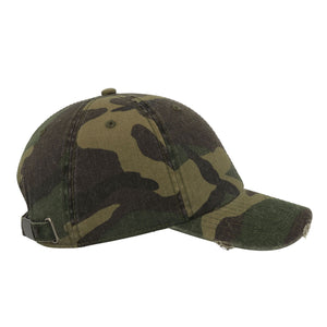 Atlantis Dad Hat Destroyed Adjustable Camouflage Grøn AT664