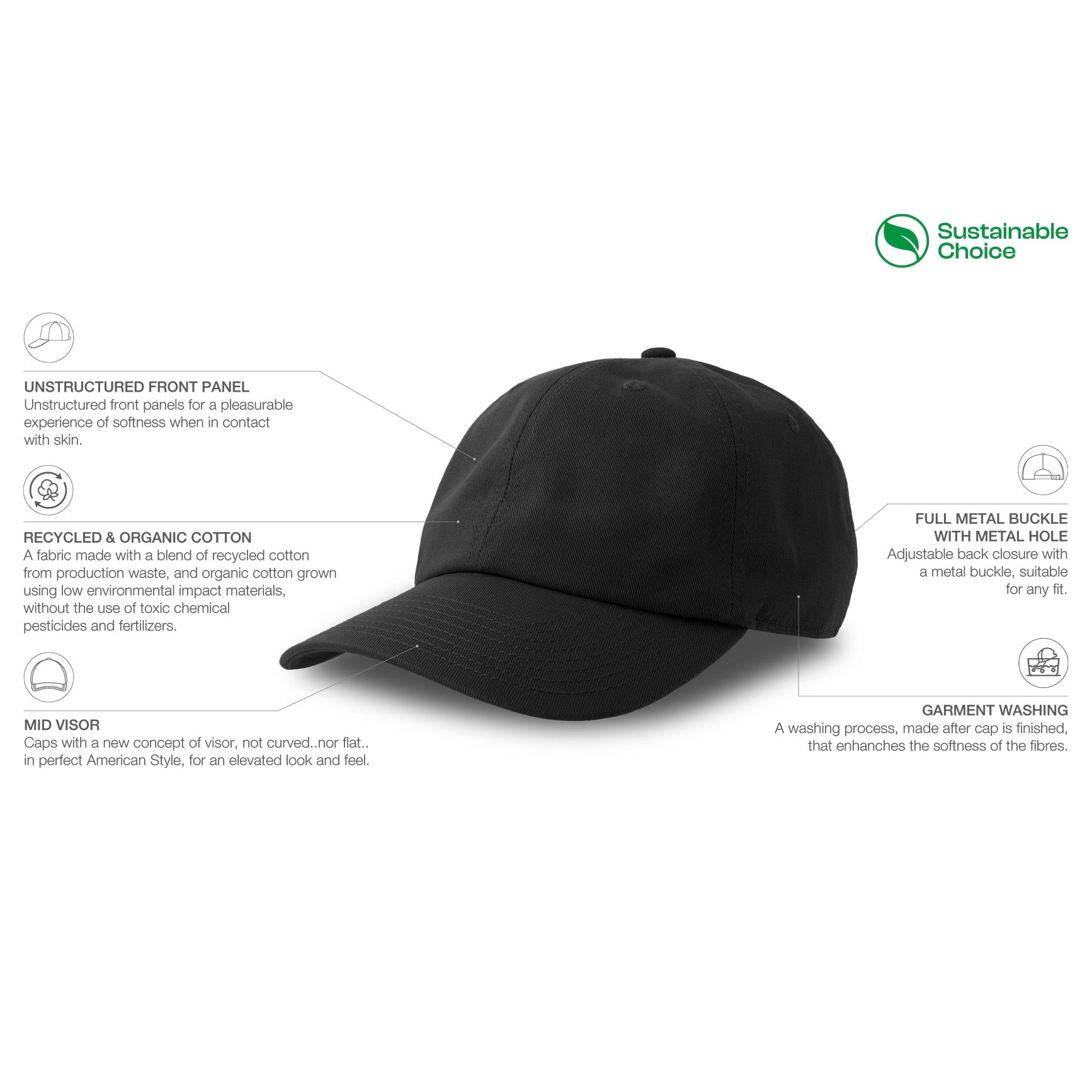 Atlantis Dad HatS Adjustable Black Sort AT681