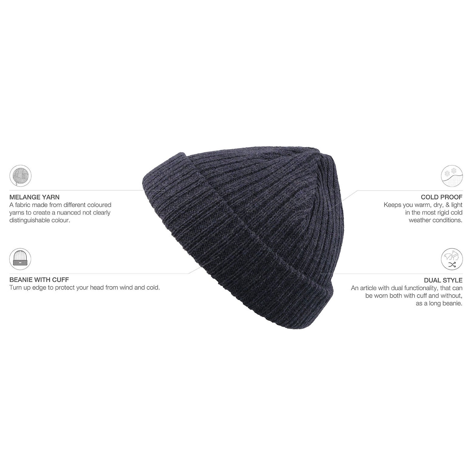 Atlantis Docker Beanie Docker Navy Melange AT796