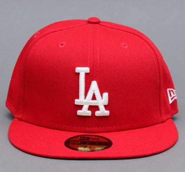 New Era MLB Los Angeles LA Dodgers 59Fifty Essential Fitted Scarlet Red White Rød Hvid 10047498
